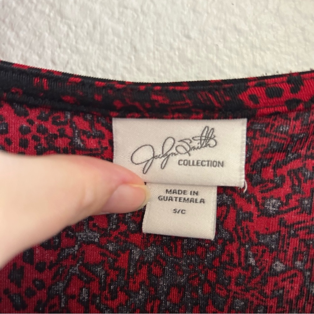 Elegant Red and Black Dark Romantic Women's Top - Picture 3 of 5